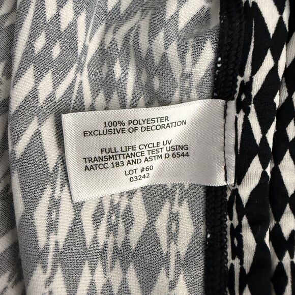 Coolibar Women's XXL Black/White Island Ruche Swim Shirt Tunic Length UPF 50+ - Picture 6 of 7